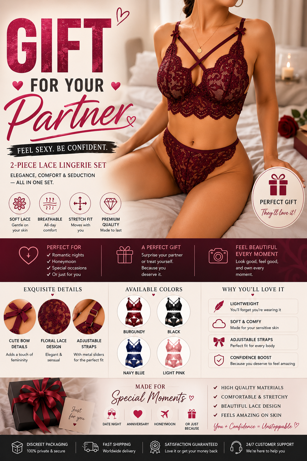 Midnight Lace Lingerie Set
